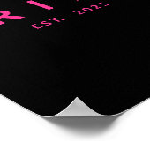 Bride Est. 2025 Rosa Brautparty Wedding Bachelo Poster (Ecke)