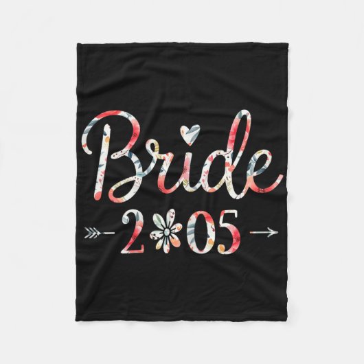 Bride Est 2025 Verheiratet Wedding Brautparty Bach Fleecedecke (Vorderseite)