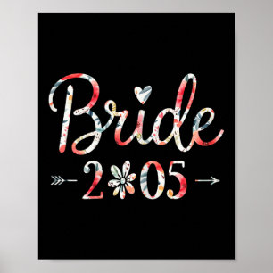 Bride Est 2025 Verheiratet Wedding Brautparty Bach Poster