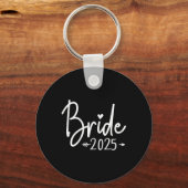 Bride Est 2025 Verheiratet Wedding Brautparty Bach Schlüsselanhänger (Vorderseite)