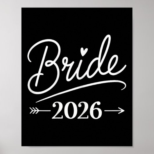 Bride Est 2026 Verheiratet Wedding Brautparty Bach Poster (Vorne)