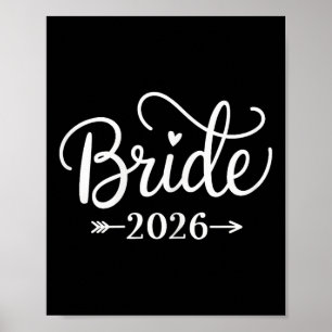 Bride Est 2026 Verheiratet Wedding Brautparty Bach Poster