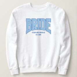 BRIDE Faux Glitter Varsity Engagement Bridal Sweatshirt
