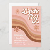 Bride Fest Groovy Retro Daisy Brautparty Einladung (Vorne/Hinten)