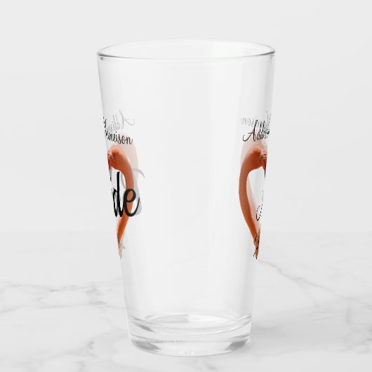 Bride Flamingo Wedding Heart Glas (Rechts)