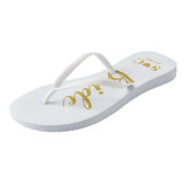 Bride Flip Flops für Hochzeit, Bachelorette | Gold Badesandalen (Schrägansicht)