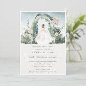 Bride Floral Arch Botanisches Brautparty laden Dankeskarte (Stehend Vorderseite)