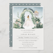 Bride Floral Arch Botanisches Brautparty laden Dankeskarte (Vorne/Hinten)