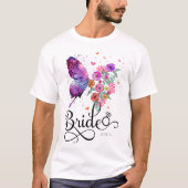 Bride Floral Boho Butterfly Name T - Shirt (Vorderseite)