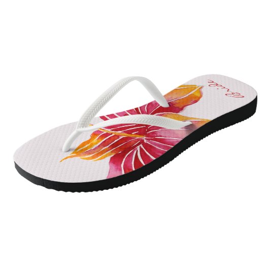 Bride Floral Hawaiian Flip Flops Badesandalen (Schrägansicht)