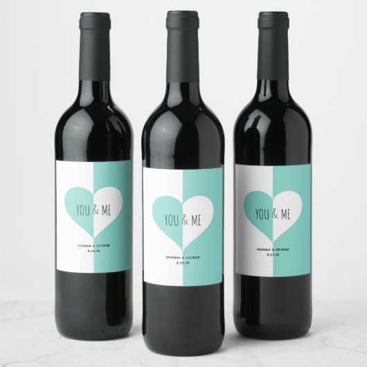 BRIDE Forever You & Me Suite Duschkopf Party Weinetikett (Flaschen)