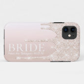 Bride Future Frau Blush Pink Glitzer Case-Mate iPhone Hülle (Rückseite (Horizontal))