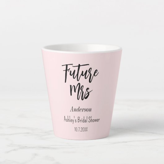 Bride Future Frau Blush Pink Milchtasse (Vorderseite)