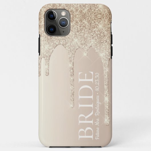 Bride Future Frau Gold Glitzer Tropfen Case-Mate iPhone Hülle (Rückseite)