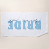 Bride Future Frau Individuelle Name White and Blue Strandtuch (Vorderseite)