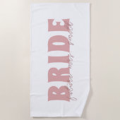 Bride Future Frau Individuelle Name White and Peac Strandtuch (Vorderseite)