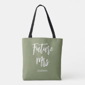 Bride Future Frau Sage Green Tote Bag Tasche (Rückseite)
