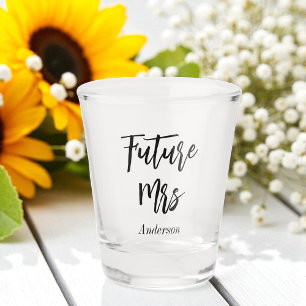 Bride Future Frau Schwarz-weiß Wedding Shot Glass Schnapsglas