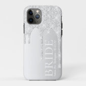 Bride Future Frau Silver Glitzer Tropfen Case-Mate iPhone Hülle (Rückseite)