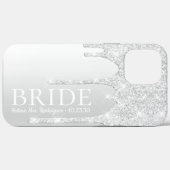 Bride Future Frau Silver Glitzer Tropfen Case-Mate iPhone Hülle (Rückseite (Horizontal))