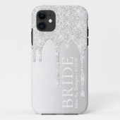 Bride Future Frau Silver Glitzer Tropfen Case-Mate iPhone Hülle (Rückseite)