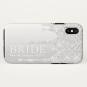 Bride Future Frau Silver Glitzer Tropfen Case-Mate iPhone Hülle (Rückseite (Horizontal))