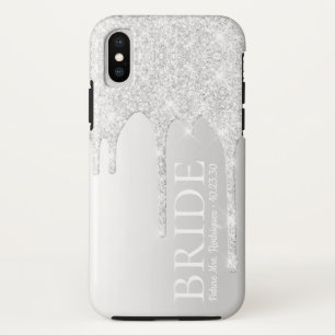 Bride Future Frau Silver Glitzer Tropfen Case-Mate iPhone Hülle