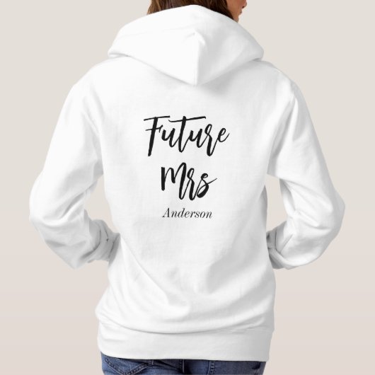 Bride Future Mrs. Wedding Schwarz-weiß Hoodie (Rückseite)