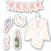 Bride Getting Ready Scrapbooking-Aufkleber Aufkleber (Vorderseite)