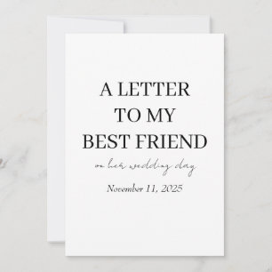Bride Gifts Personalisiertes "To my Best Friend Dankeskarte