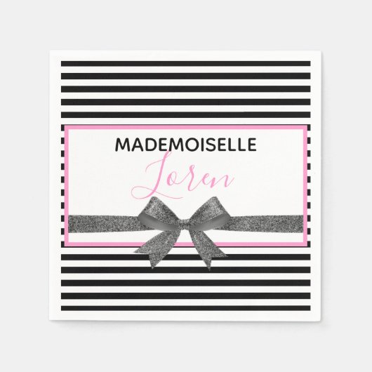 BRIDE Glam Parisian Theme Couture Dusche Party Serviette (Vorderseite)