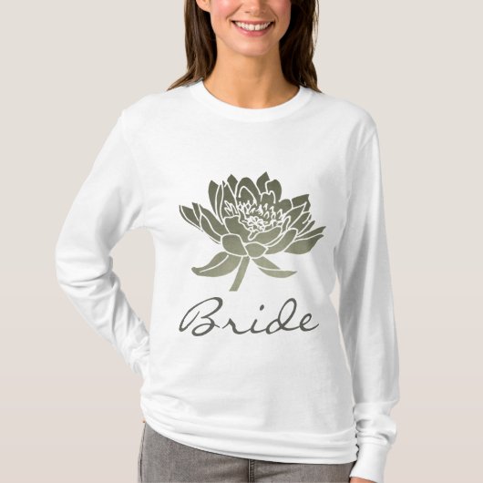 BRIDE GLAMOROUS SILVER LOTUS FLORAL T-Shirt (Vorderseite)