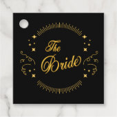 Bride Gold Black Wedding Elegant Classic Geschenkanhänger (Vorderseite)