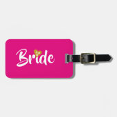 Bride Gold Date Heart Personalisiert Gepäckanhänger (Vorderseite horizontal)