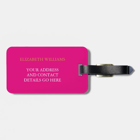 Bride Gold Date Heart Personalisiert Gepäckanhänger (Rückseite horizontal)