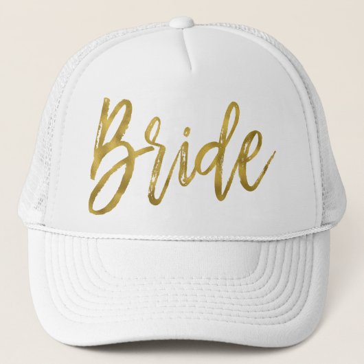 Bride Gold Foil und White Trucker Hat Truckerkappe (Vorderseite)