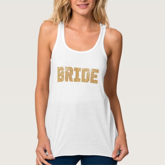 Bride Gold Glitzer Bachelorette Tank Top (Vorderseite)