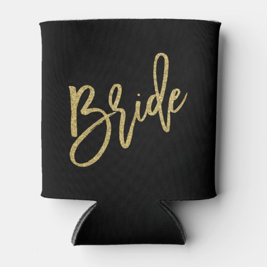Bride Gold Glitzer Script Dosenkühler (Vorderseite)