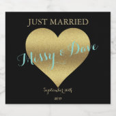 BRIDE Gold Heart Glam Wedding Suite Dusche Party Bierflaschenetikett (Einzelnes Label)