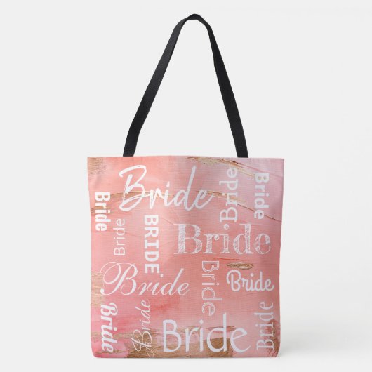 Bride Gold Melon Script Moderne Hochzeit Tasche (Vorderseite)