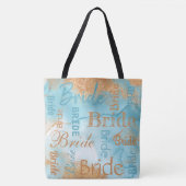 Bride Gold Turquoise Script Moderne Hochzeit Tasche (Vorderseite)
