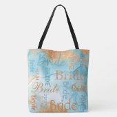 Bride Gold Turquoise Script Moderne Hochzeit Tasche (Rückseite)