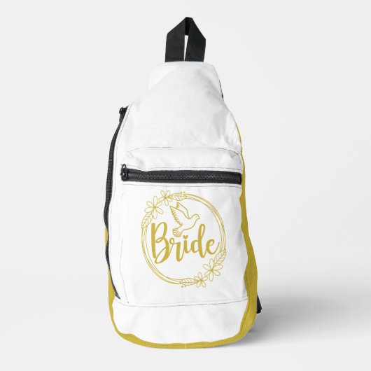 BRIDE Gold White Crossbody Bag (Vorderseite)