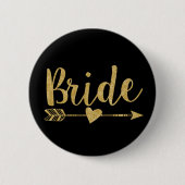 Bride | Golden-Glitzer Button (Vorderseite)