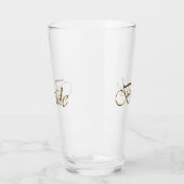 Bride, goldene Drehbuch eleganten chic Clear Trink Glas (Links)