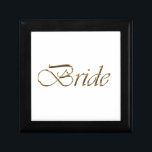 Bride, Goldene Schrift, eleganter Chic Erinnerungskiste<br><div class="desc">Bride,  goldene Drehbuch elegante Geschenkboxen</div>