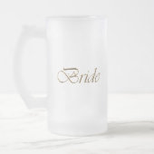 Bride, Goldene Schrift, eleganter Chic Mattglas Bierglas (Links)
