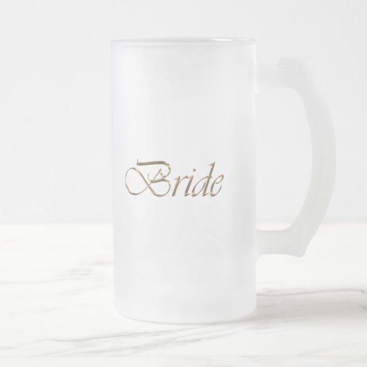Bride, Goldene Schrift, eleganter Chic Mattglas Bierglas (Rechts)