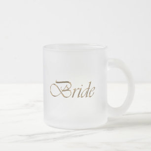 Bride, Goldene Schrift, eleganter Chic Mattglastasse