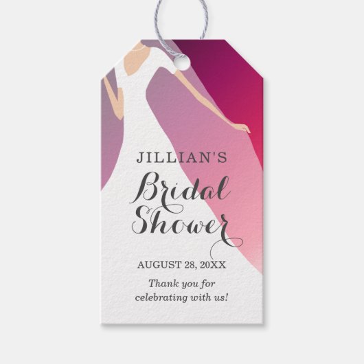 Bride Gown Brautparty Black Cherry Vielen Dank Geschenkanhänger (Vorderseite)